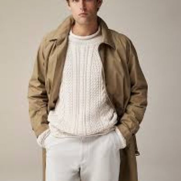 JCrew Wallace & Barnes cable-knit crewneck sweater in washed cotton SzM - Picture 2 of 6